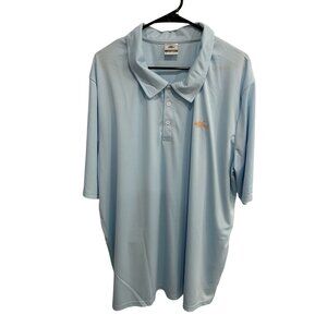 Homerun Fishing Apparel Mens Light Blue Short Sleeve Polo Shirt Sz XXL Gorpcore